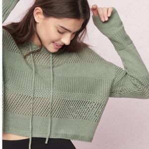 Crochet Cropped Hoodie